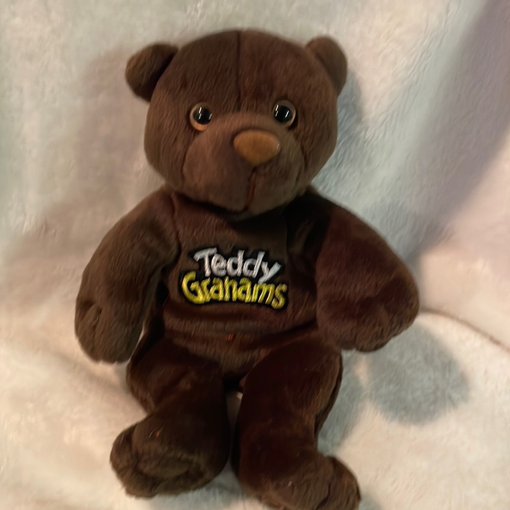 Vintage Teddy Grahams Chunky Chocolate Collectible Bean Plush Bear! Rare!